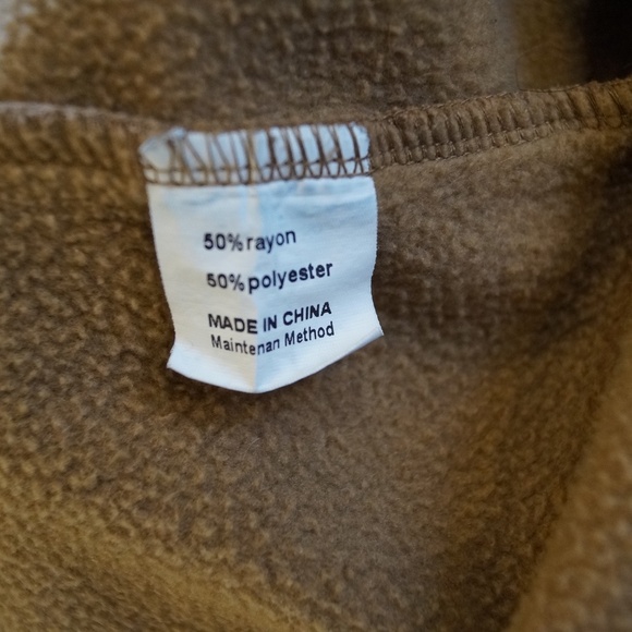 Crewneck Sweatshirt Brown Fleece Pullover Cozy Basic Size M - Picture 4 of 5